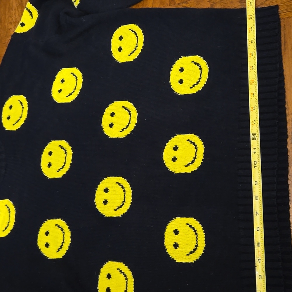 Streetwear Society Black Sweater with Yellow Smiley Faces - Picture 4 of 10